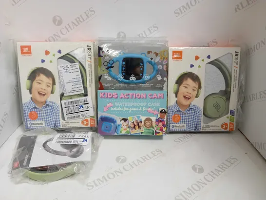 LOT OF 4 KIDS ITEMS, TO INCLUDE CAMERA & HEADPHONES RRP £161