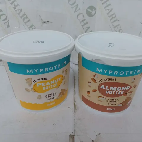 2 MY PROTEIN PRODUCTS TO INCLUDE PEANUT BUTTER (1kg), ALMOND BUTTER (1kg)