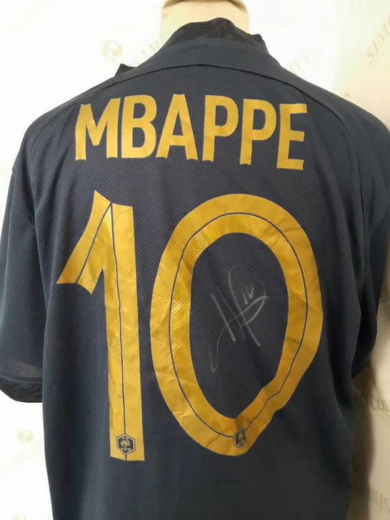 NIKE FRANCE FOOTBALL TEAM - MBAPPE 10 SIGNED SHIRT - LARGE