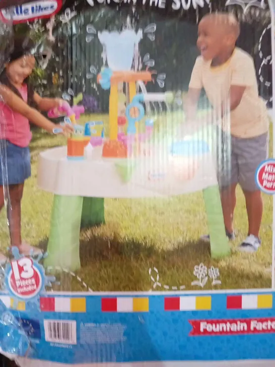 BOXED LITTLE TIKES FOUNTAIN FACTORY WATER TABLE