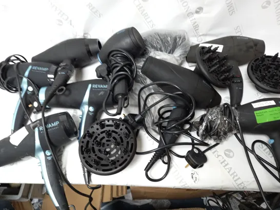 LOT OF APPROXIMATELY 18 UNBOXED REVAMP HAIR DRYERS