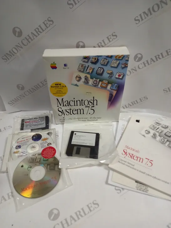 BOXED MACINTOSH SYSTEM 7.5 OPERATING SYSTEM SOFTWARE 