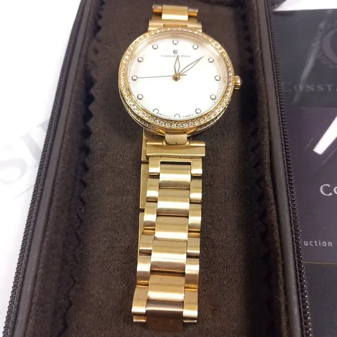 BOXED CONSTANTIN WEISZ ROSE GOLD EFFECT WRIST WATCH