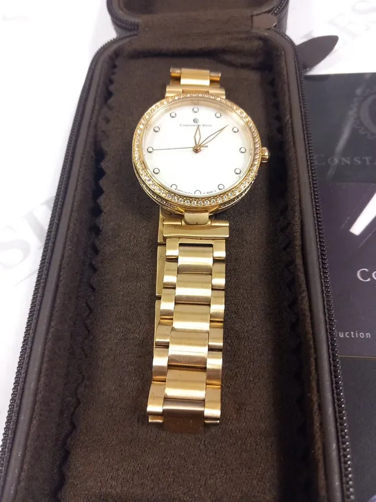 BOXED CONSTANTIN WEISZ ROSE GOLD EFFECT WRIST WATCH