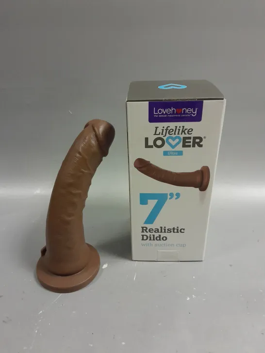 BOXED LOVEHONEY LIFELIKE LOVER ULTRA 7 INCH REALISTIC SUCTION CUP DILDO 