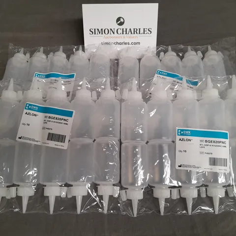 LOT OF 4 10-PACKS OF 60ML DISPENSER BOTTLES