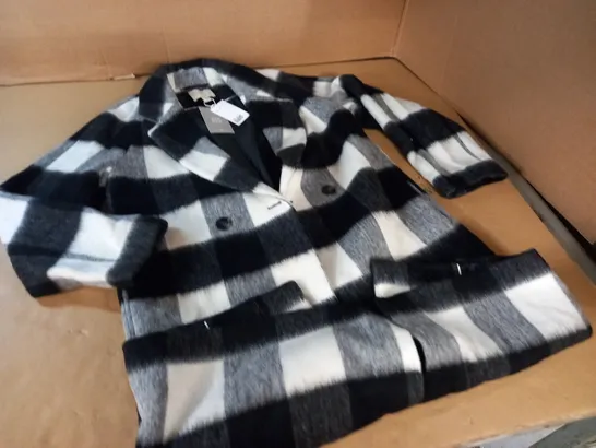 H&M WOOL BLEND BLACK/WHITE CHECK - EUR XS