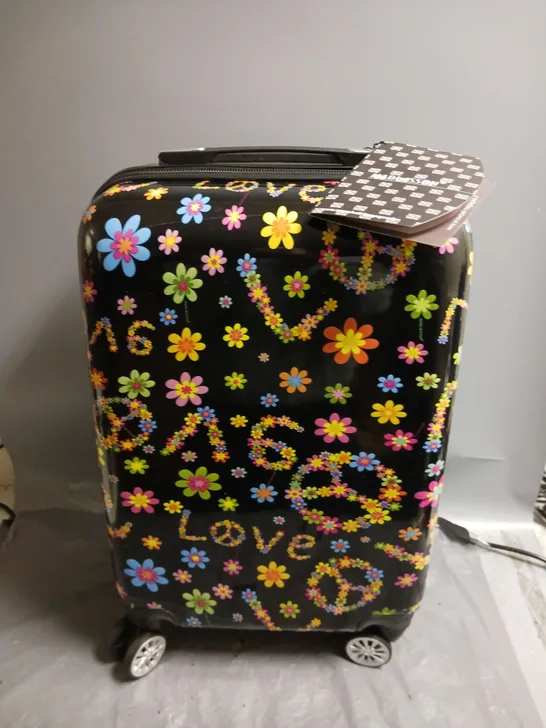 HARD SHELL 4 WHEEL SMALL SUITCASE IN LOVE PRINT