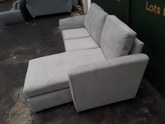 DESIGNER GREY FABRIC CHAISE SOFA