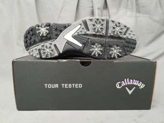 BOXED PAIR OF CALLAWAY CHEV MAX SHOES IN BLACK UK SIZE 8