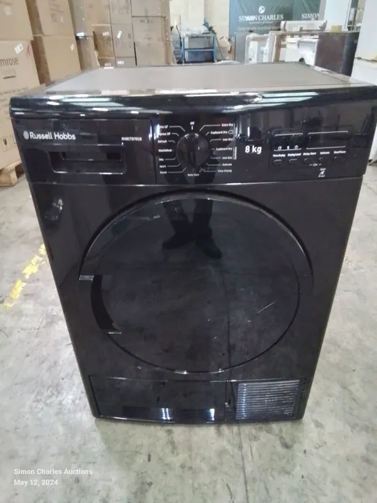 RUSSELL HOBBS 8KG FREE STANDING CONDENSER TUMBLE DRYER IN BLACK -COLLECTION ONLY-