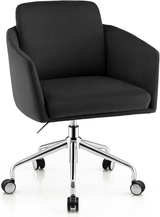 BOXED COSTWAY ADJUSTABLE HOME OFFICE CHAIR SWIVEL COMPUTER CHAIR VANITY CHAIR W/ARMREST - BLACK