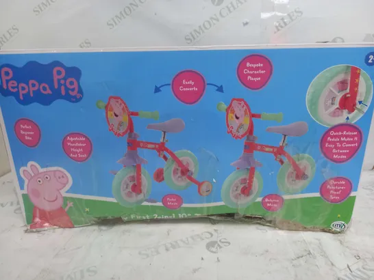 PEPPA PIG 2-IN-1 10 INCH TRAINING BIKE RRP £59.99