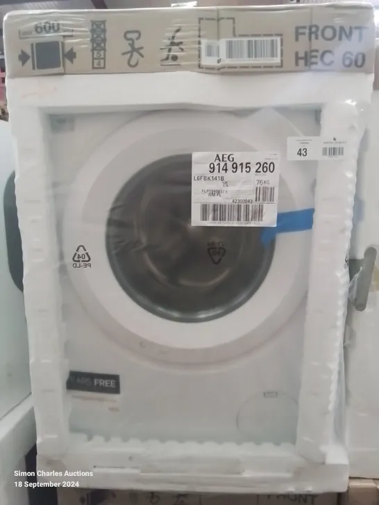 AEG L6FBK141B WHITE, 10KG 1400 SPIN A+++ WASHING MACHINE