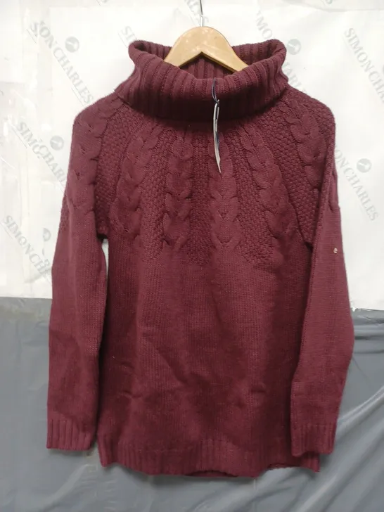 SEASALT CORNWALL ENTWINE JUMPER MERLOT - UK 10