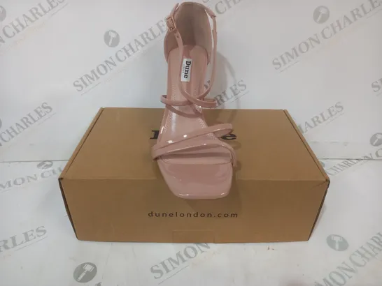 BOXED PAIR OF DUNE LONDON OPEN TOE STRAPPY SANDALS IN BLUSH SIZE 6