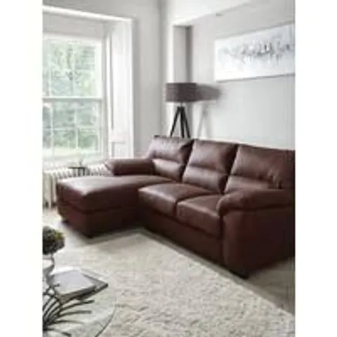 BRAND NEW PACKAGED DANIELLE LEFT HAND CORNER CHAISE SOFA - CHOCOLATE (2 ITEMS)