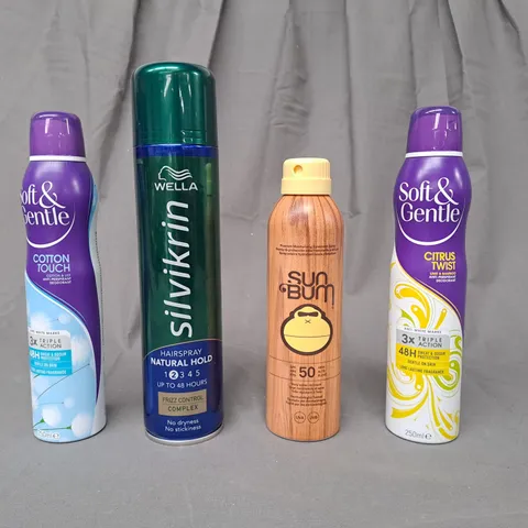 APPROXIMATELY 10 ASSORTED AEROSOL ITEMS IN INCLUDE HAIRSPRAY, SUN BUM, DEODORANT, ETC - COLLECTION ONLY