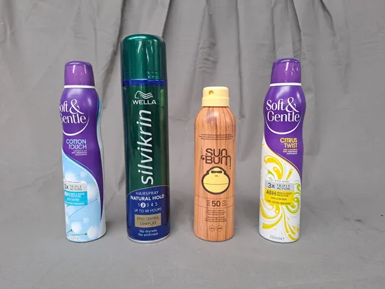 APPROXIMATELY 10 ASSORTED AEROSOL ITEMS IN INCLUDE HAIRSPRAY, SUN BUM, DEODORANT, ETC - COLLECTION ONLY