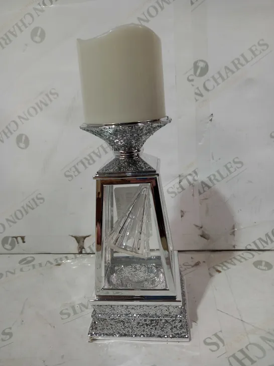 JULIEN MACDONALD FLAMELESS SWIRLING GLITTER CHRISTMAS TREE CANDLE HOLDER