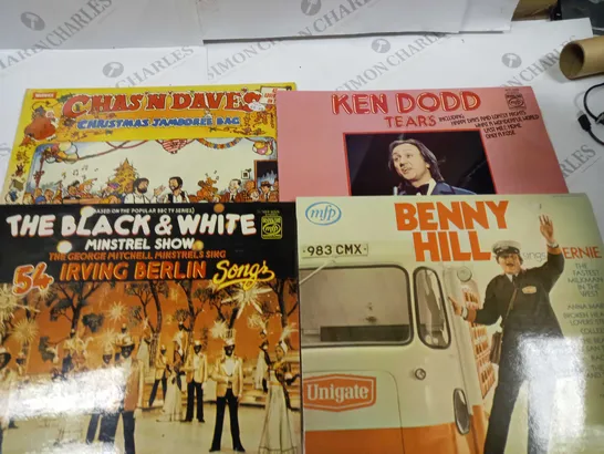 LOT OF 10 ASSORTED VINYL RECORDS TO INCLUDE GREASE SOUNDTRACK, WAVES OF DISTORTION AND KEN DODD