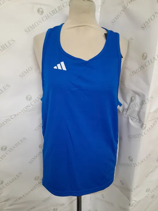 ADIDAS BOXING TANK TOP IN BLUE/HITE SIZE S