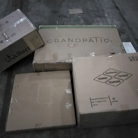 PALLET OF ASSORTED ITEMS INCLUDING GRANDPATIO, WELLMET, INTELLIGENT FAN LIGHT, KOOLLA ELECTRIC OVEN, RACER STYLE GAME CHAIR