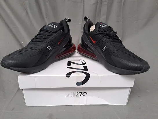 BOXED PAIR OF NIKE AIR MAX 270 SC SHOES IN BLACK/RED UK SIZE 9