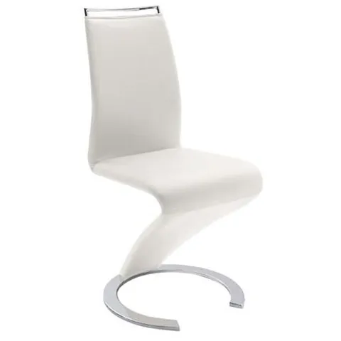 BOXED SET OF 2 SUMMER DINING CHAIRS IN WHITE - PU LEATHER (1 BOX)