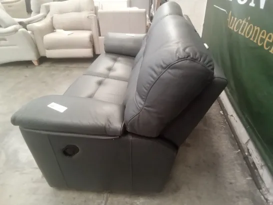 DESIGNER G PLAN MADE STRATFORD 2 SEATER MANUAL RECLINER DBL SOFA - CAMBRIDGE PETROL BLUE LEATHER 