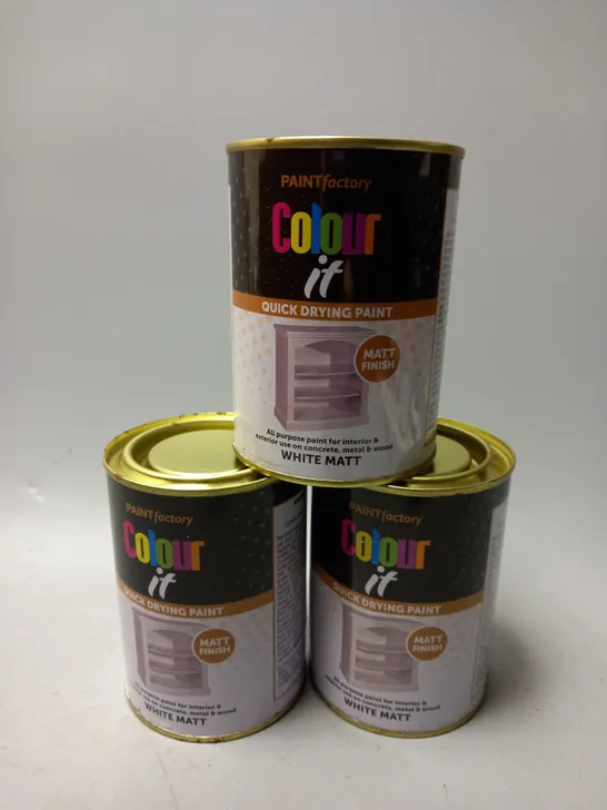 BOX OF APPROX 12 PAINT FACTORY COLOUR IT WHITE MATT