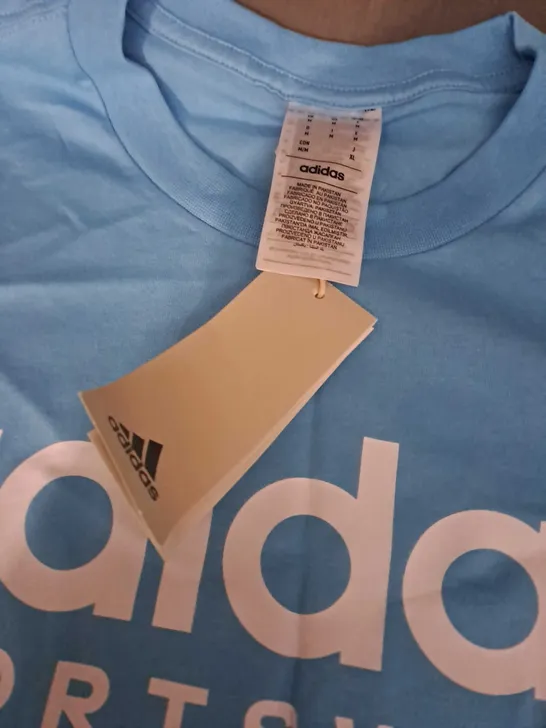 ADIDAS LOGO TEE IN BURST BLUE - MEDIUM