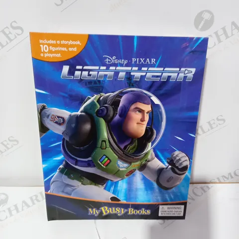 APPROXIMETLY 5 BRAND DISNEY LIGHTYEAR MY BUSY BOOKS INCLUDING PLAYMAT AND FIGURES