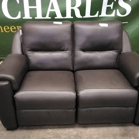 QUALITY ITALIAN DESIGNER AVOLA POWER RECLINER LOVESEAT CHOCOLATE LEATHER