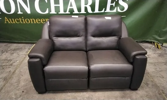 QUALITY ITALIAN DESIGNER AVOLA POWER RECLINER LOVESEAT CHOCOLATE LEATHER