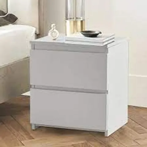 BOXED BLACK MODERN BEDSIDE TABLE