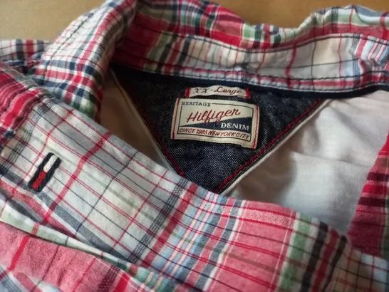 HILFIGER DENIM RED CHECK SHIRT - XXL