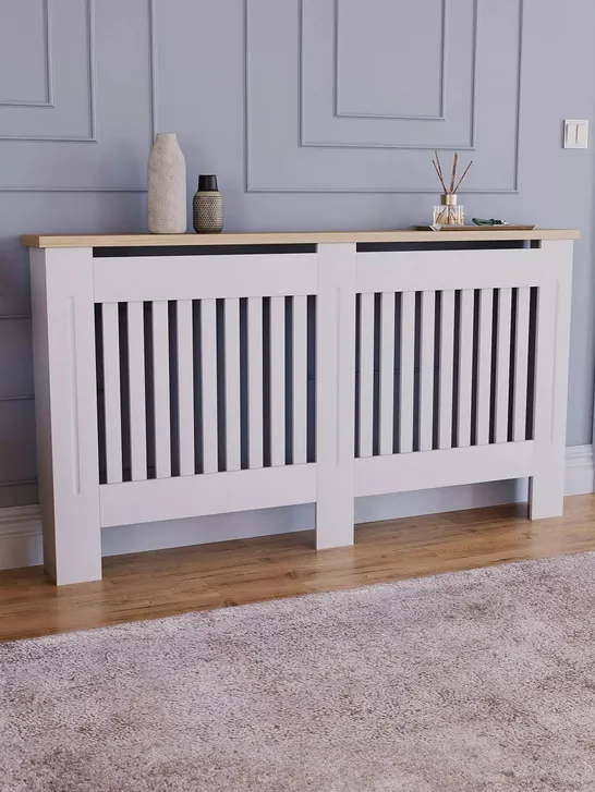 BOXED ARLINGTON LARGE RADIATOR COVER IN WHITE - COLLECTION ONLY