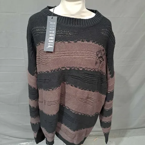 DISTURBIA SOMNIA STRIPE KNIT JUMPER - XL