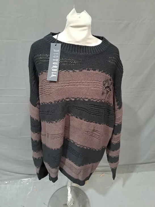 DISTURBIA SOMNIA STRIPE KNIT JUMPER - XL