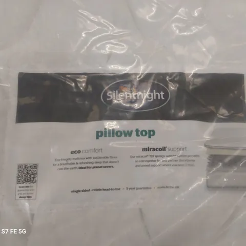 QUALITY BAGGED SILENTNIGHT 3' SINGLE PILLOWTOP MATTRESS 