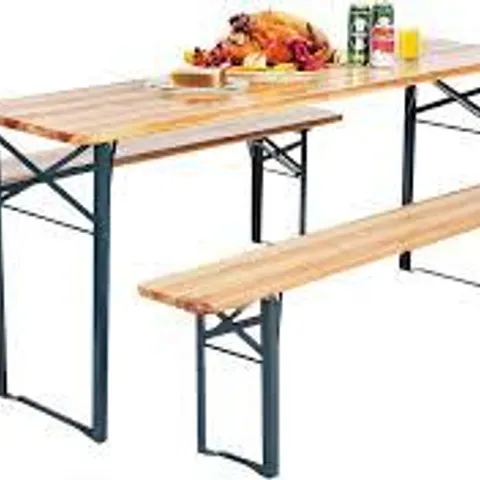 BOXED COSTWAY 3 PCS FOLDING WOODEN PICNIC TABLE BENCH SET