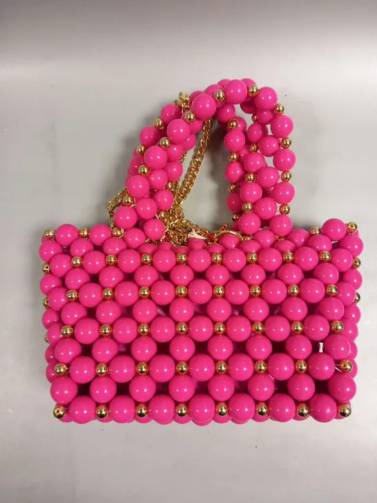 BRAND NEW BROWN PEPPER HANDBAGS PINK BEADS HAND BAG