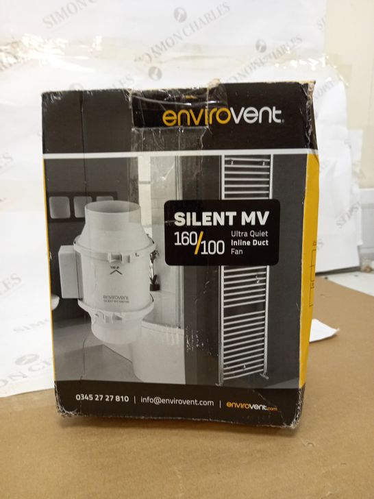 ENVIROVENT SILMV160/100T IN-LINE "SILENT" EXTRACTOR FAN TIMER FAN