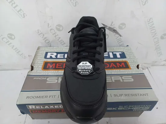 BOXED PAIR OF SKECHERS MENS NAMPA WORK TRAINERS BLACK SIZE 9