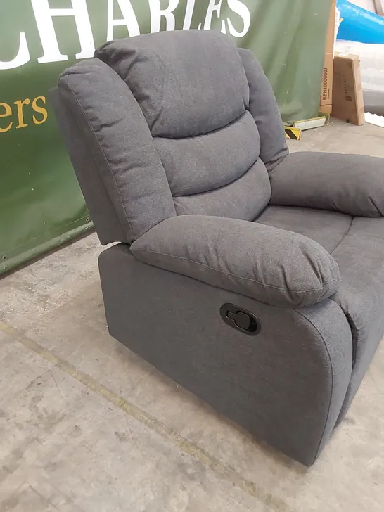 SORRENTO SLATE GREY PLUSH FABRIC MANUAL RECLINER ARMCHAIR 