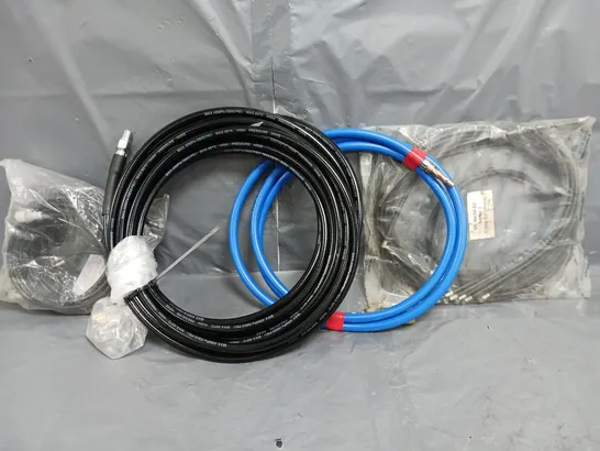 FOUR ASSORTED VEHICLE PIPES AND CABLES TO INCLUDE; AIR COMPRESSOR PIPE AND COMPLETE CABLE SETS 