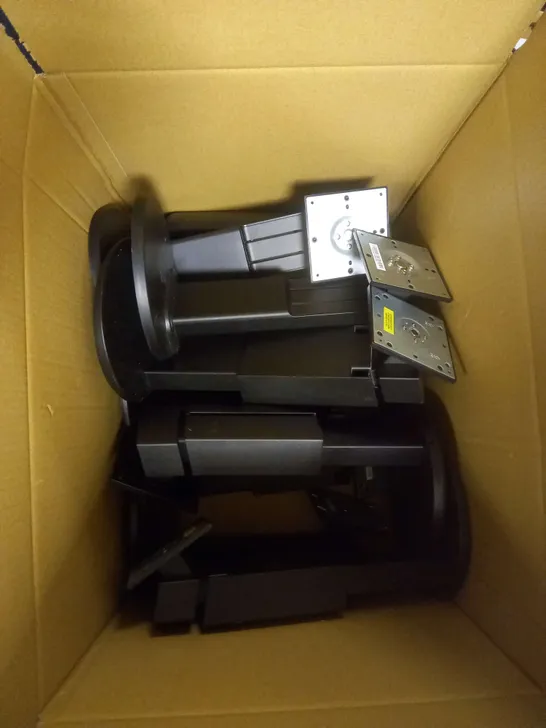 BOX OF APPROX 12 MONITOR STANDS IN BLACK