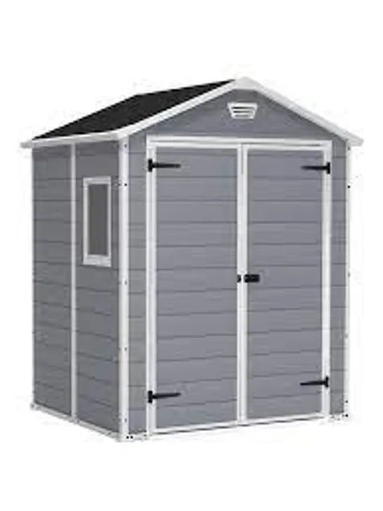 BOXED KETER 6 X 5 MANOR RESIN SHED