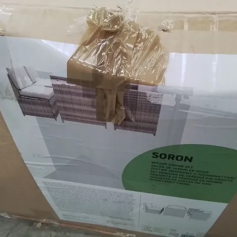 BOXED SORON WICKER PATIO DINING SET 